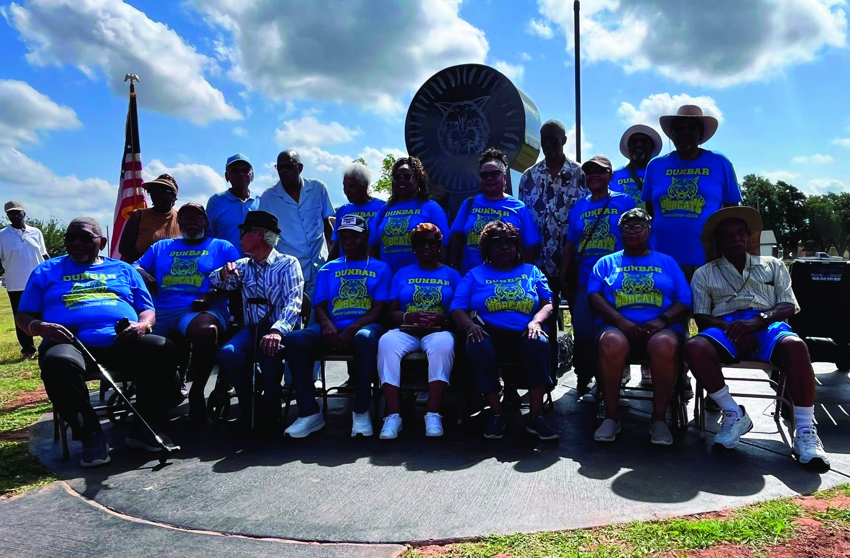 Dunbar Alumni reunite in front of the Dunbar Memorial on Saturday, June 20, 2026. at Legion Park.