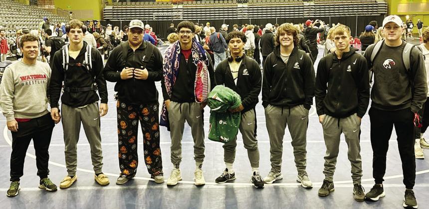 The Watonga wrestling team competed recently at the Mid-America Nationals. As a team, they finished 25th out of 37 teams, competing against mostly large school teams from across the country. In the gold bracket Malaki Perez finished 3rd and earned All-American status Ayden Perez finished 9th missing out on All-American status by one match . Dakota Cox finished 14th. In the silver bracket, Chris Garcia finished 6th and Tristan Dobbins finished 5th