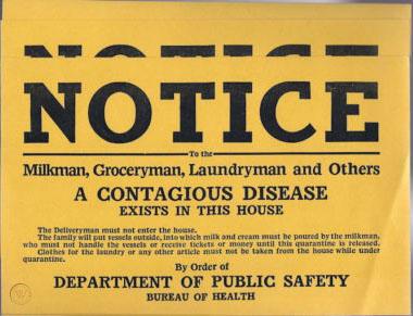 Vintage quarantine notice