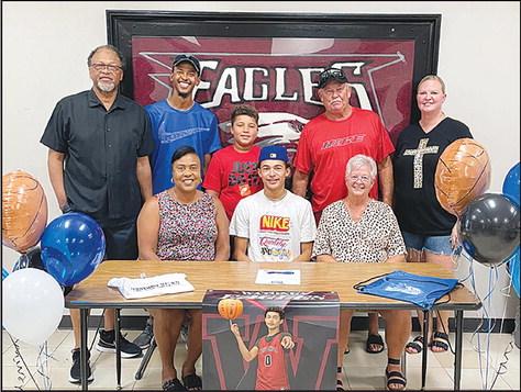 Deondre Dunn signs his letter of intent, to play basketball at Southwestern Christian University. Deondre is the son of Chris and Heather Ross, he is the grandson of Mike and Delana Canada, and Larry and Renee Ross. Deondre is the great grandson of Dale and Dolores Green.
