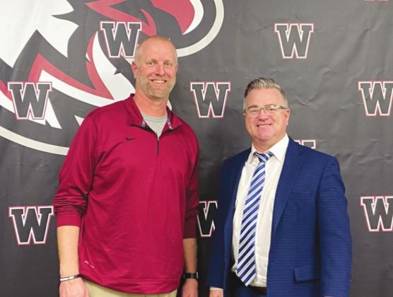 Ty Hussey (left) was hired Monday as the next Watonga Middle School principal, as recommended by Superintendent Kyle Hilterbran.