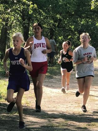 Above, left and above Geary Cross Country team members competed Saturday, August 26 at the Watonga Inviational Cross Country meet. They made a strong showing at the cross-county rivalry.
