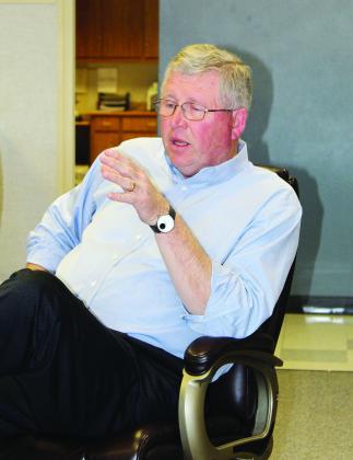 U.S. Congressman for Oklahoma, Frank Lucas, made a whistlestop in Watonga in April.