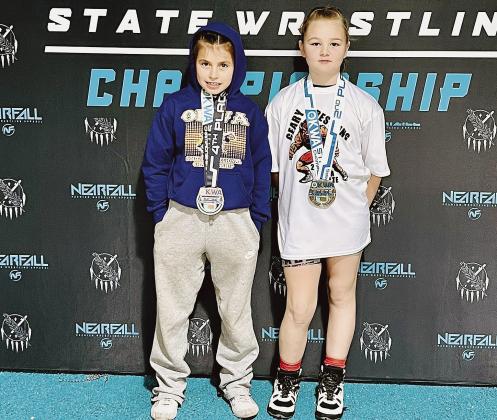 The wining tradition in Geary wrestling starts young. Parker McSperitt and Lilli Albiston did very well at the Oklahoma Kids Wrestling Association State Championships. McSperitt was state runner up and ended her season with a 30-1 record. Albitson won fourth place in the meet.