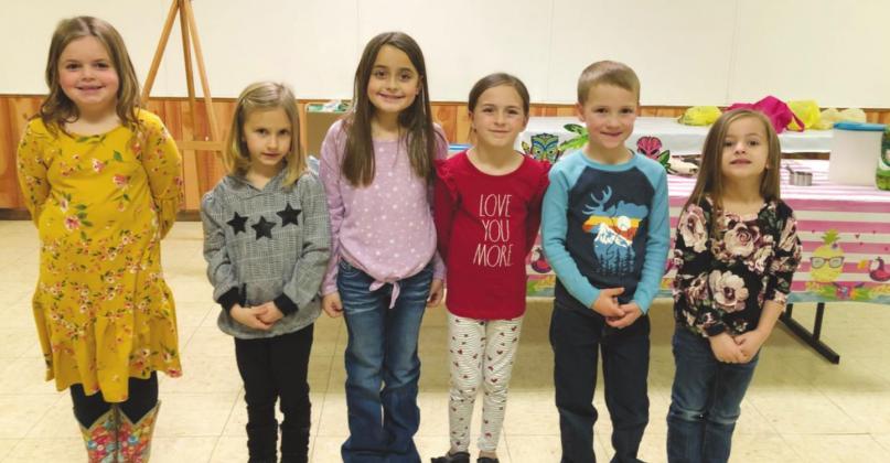 Cloverbuds participating were: Sage Scheihing of Watonga, Heath Burghardt, Timber Burghardt, Raylee Fisher, Remi Nault and Taylor Robison of Okeene Cloverbuds.
