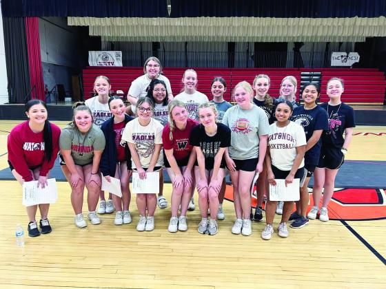 Watonga High School has named its cheer squad for the football and basketball seasons of 2023-- 24. These talented and enthusiastic young women will be on the sidelines or courtside to encourage the Eagles and Lady Eagles as they seek another successful sports season. The Geary squad will be announced in early May.