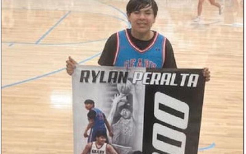 (AT LEFT) Congratulations to Rylan Peralta, who on January 9 scored his 1,000th career point . What an incredible accomplishment— well done, Rylan.