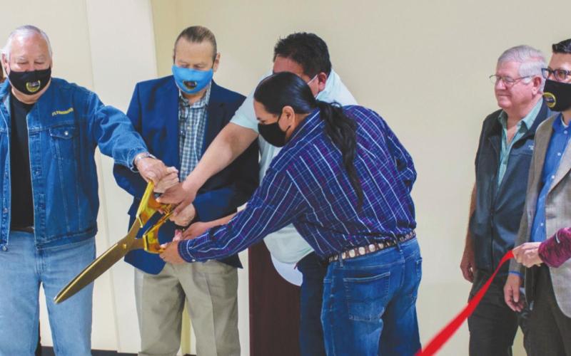 Members of the Cheyenne and Arapaho tribe along with some Geary community members, joined together for the ribbon cutting honoring the new Geary Emergency Response Center renovations.