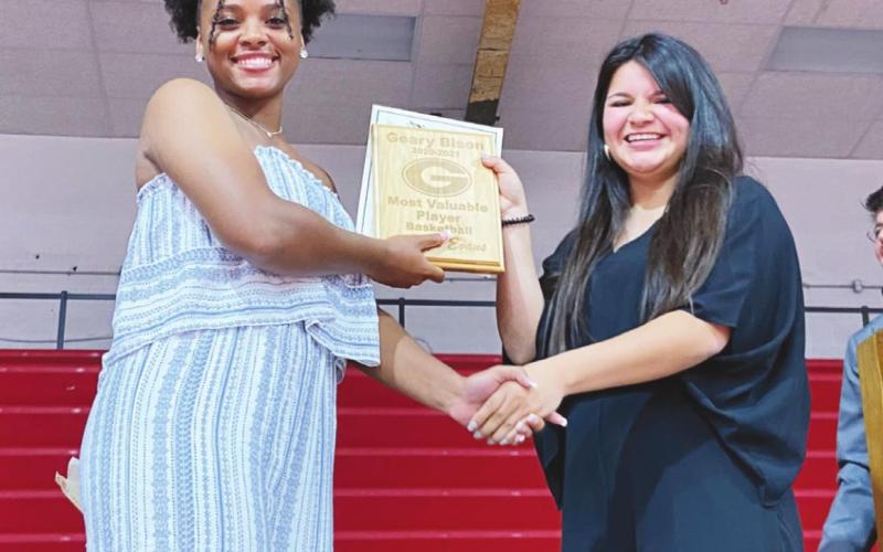 Amaya Evans was named the Geary girls’ basketball MVP for the 2020-2021 school year.