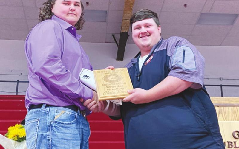 Chris Ward was named the Geary Most Outstanding Wrestler for the 2020-2021 school year.