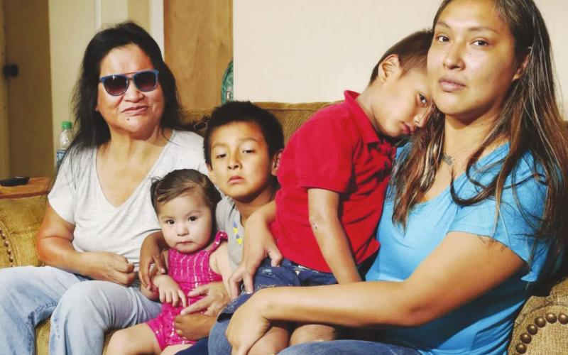 Ida Beard disappeared in the summer of 2015, at the age of 29. Beard’s mother, Rebecca Ponkilla, left, and a sister, Zina Deere, right, searched for answers to why she went missing and still seek clues about her well-being and whereabouts. They are shown during an interview in Deere's home in southeast Oklahoma City in 2019. Deere is holding her son, Nathaniel. Her older son, Ezekial is holding Ida's granddaughter, Aileen Beard. [Jim Beckel/The Oklahoman]