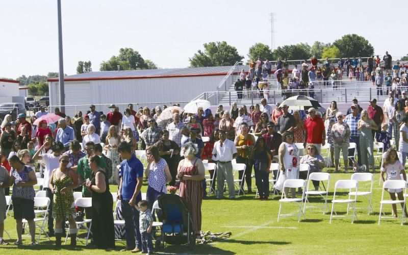 Although rare, catastrophic events affecting schools do happen, often at large gatherings such as this graduation at Watonga in 2020.. A toolkit from the NFHS can help schools cope and heal after such an event.