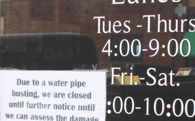Busted Pipe Shuts Down Watonga Lanes