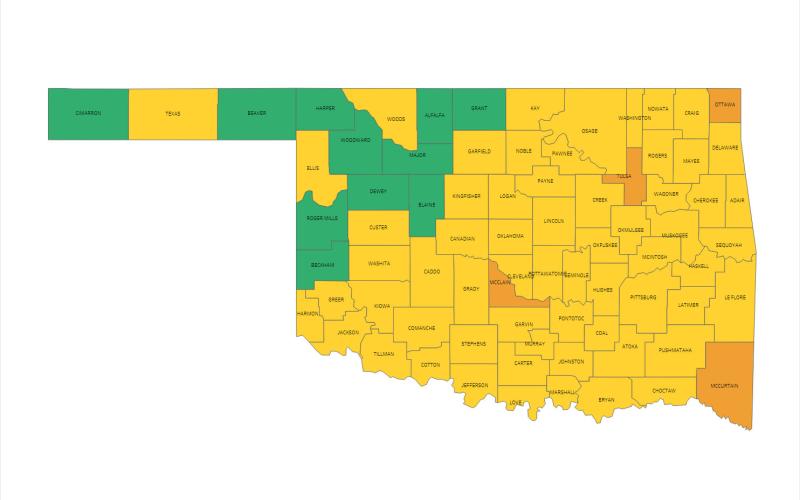 Color map Oklahoma