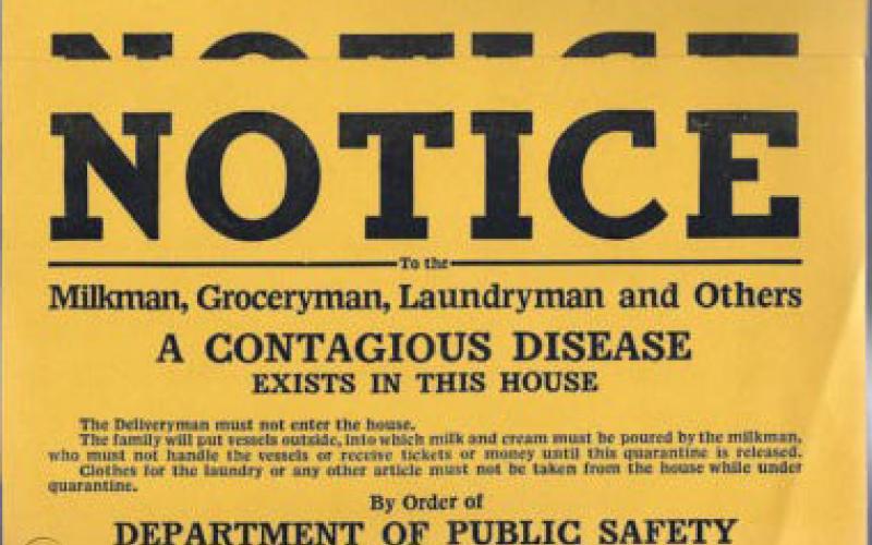 Vintage quarantine notice