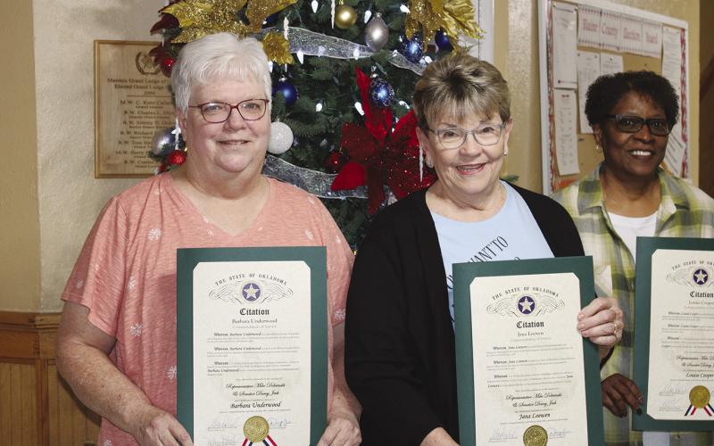 In spite of the drought conditions, members of the Okeene FFA and 4-H won numerous awards Dec. 1 at the Okalhoma State Wheat Show Banquet.