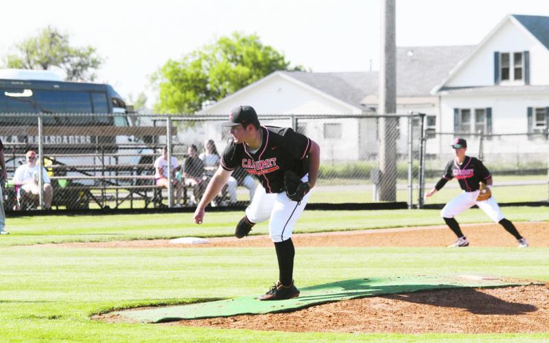 Hot bats and cool arms ruled the day at Calumet yesterday. The Chieftains took on the Waynoka Railroadrers in a double header district game and came away twice victorious, downing the ‘Roaders 12-0 and 9-0.