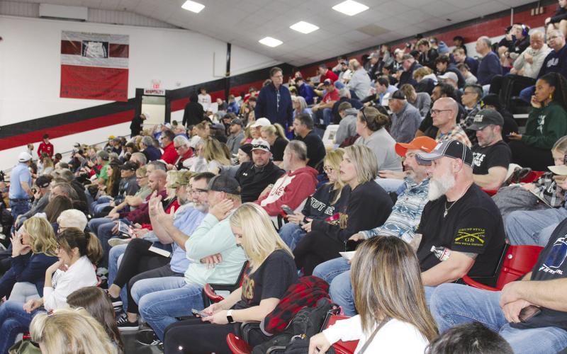 The stands at the 78th annual Geary Invitaional were packed to the rafters Friday and Saturday during mat action. Photos by Connie Burcham