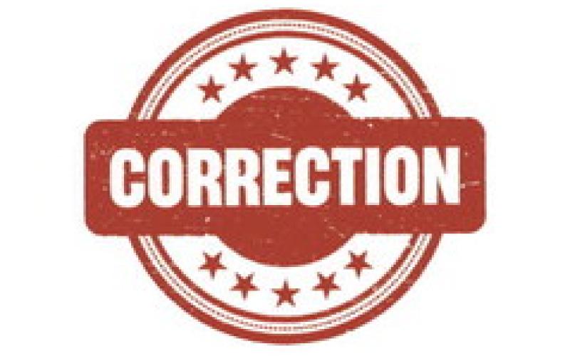 Correction on Election Returns Story