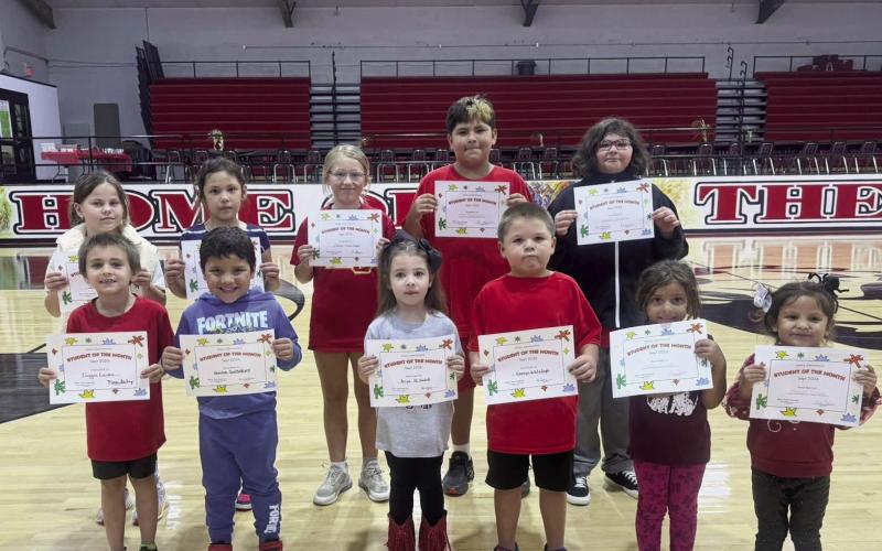 Above: Geary Students of the month! Right: Part of the herd showing off their skills.