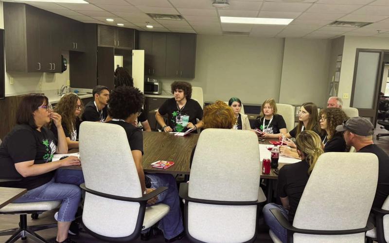 ABOVE PICTURES: Earlier this week, Senior Lucas Posey attended District officer training for SkillsUSA in Oklahoma City. While learning new and different skills he networked and made memories that will last a lifetime!