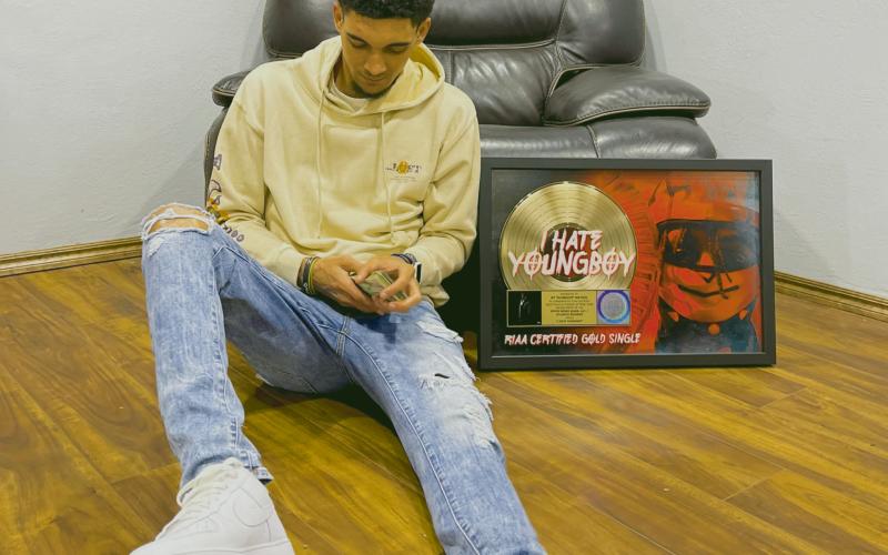 Kyler Mathis in what seems like a plain room, until you notice the gold record at his side. Mathis, 26, from Watonga, is making a name for himself in the music world