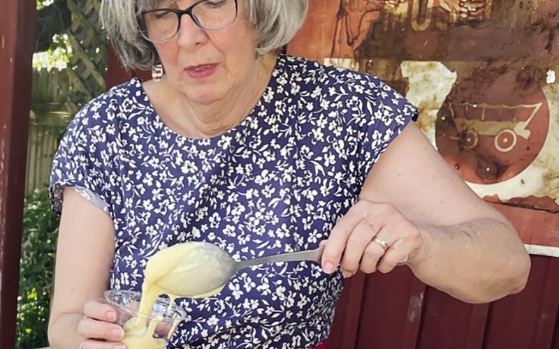 Following the ceremony and speeches, there were refreshments, including homemade ice cream, (ABOVE RIGHT)served up by Friends of the Ferguson memberr Teresa Bryan. Photos by Joe Bryan