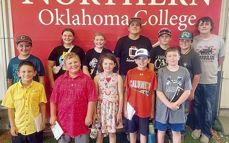ABOVE Twelve 4-H and FFA members attend the NOC Sheep Judging Field Day. For many of them it was their first livestock judging contest. Highlights include: Fifth place junior 4-H team. Team members include Teagan Winter, Merritt Major, Tabor Winter and Coen Taylor. Teagan was fifth high individual. A big thank you to Tanner and Sam Winter with Winter Feed and Livestock for allowing practice on a couple of hog classes.