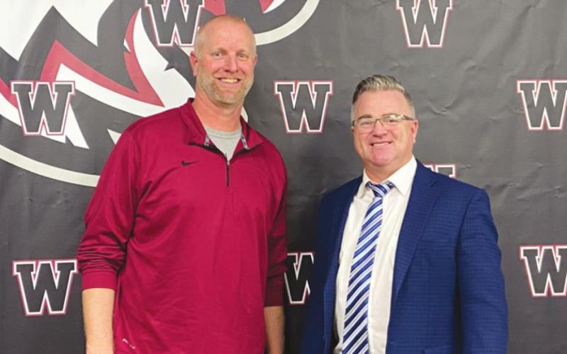 Ty Hussey (left) was hired Monday as the next Watonga Middle School principal, as recommended by Superintendent Kyle Hilterbran.
