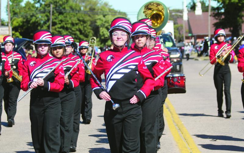 The Watonga Eagles High School Band (ABOVE) will be front and center again this year when the Cheese Festival Parade rolls down Noble Avenue. The parade is set for noon on Saturday, October 12.