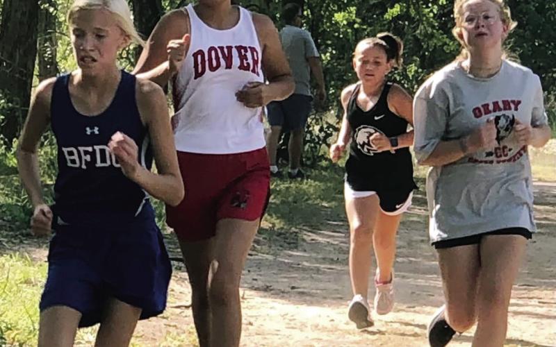 Above, left and above Geary Cross Country team members competed Saturday, August 26 at the Watonga Inviational Cross Country meet. They made a strong showing at the cross-county rivalry.