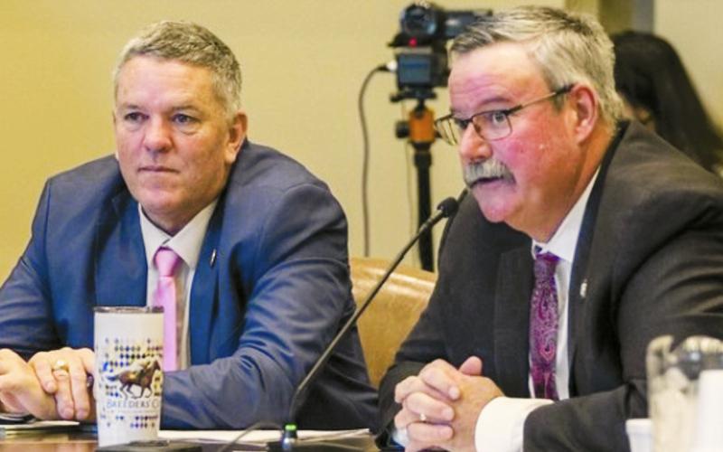 Sen. Casey Murdock (right) and Sen. Spencer Kern pictured during the 2025 l egislative session.