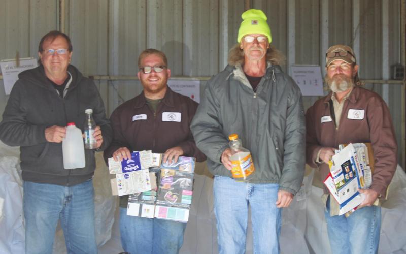 Left to right: Mike House, Watonga resident; Zane Plummer, Donald Gan, Paul Sutherland, City of Watonga Employees.