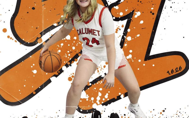 (ABOVE LEFT) Hayden Mayfiled made headlines across the state when she scored 51 points in a single game. Mayfield is a freshman. (ABOVE RIGHT) Calumet is participating in the OKC Memorial Kids Marathon for the third