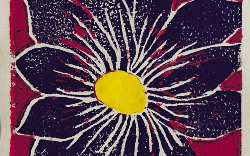 Wednesday – roads permitting- student artwork will be delivered to the Plains Indians and Pioneers Museum in Woodward. Work will be juried for acceptance in the 46th Annual Paul Laune Memorial High School Art Competition. Print by Meghan Meat