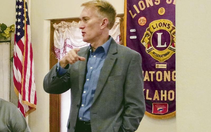U.S. Senator James Lankford was in Watonga Tuesday and spoke at the Lions Club. He spoke on several issues and discussed with constituents their concerns with navigating federal bureaucracy in everyday matters.