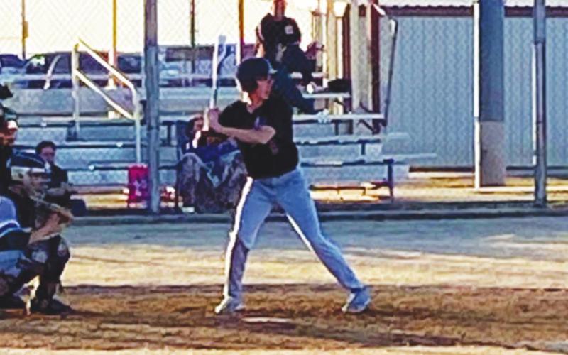 Andrew Salmi I Watonga Republican (Above) Watonga High School varsity baseball junior Joe Rinehart (left) and sophomore Josh Wickware (right) each compete on Monday, March 2 during the Eagles’ 2020 season opener at home against Amber-Pocasset High School.