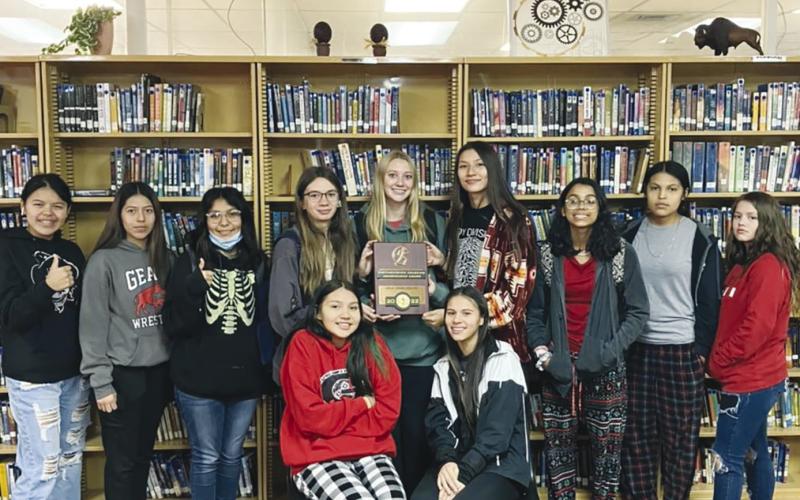 The Geary High School Girls Cross Country team was recognized with the Distinguished Academic Achievement Award. This was presented to teams that had a minimum of 3.5 GPA and ranked top 10% of their classification.
