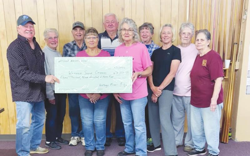 Watonga Masons Donate to Senior Citizens Center