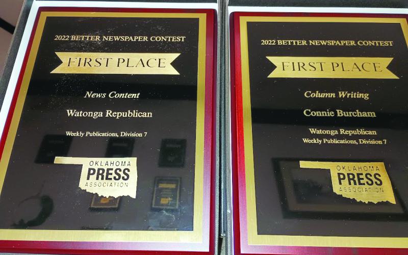 The Watonga Republican staff came home from the state press association convention with multiple awards, including first in category in news content and columns.