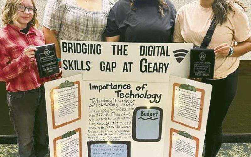 (ABOVE The High School Beta Club officers just returned from Leadership Summit held in Grapevine, Texas. The four competed in “Lead Outside the Box” and qualified to compete again this summer at Nationals in Orlando, Florida.