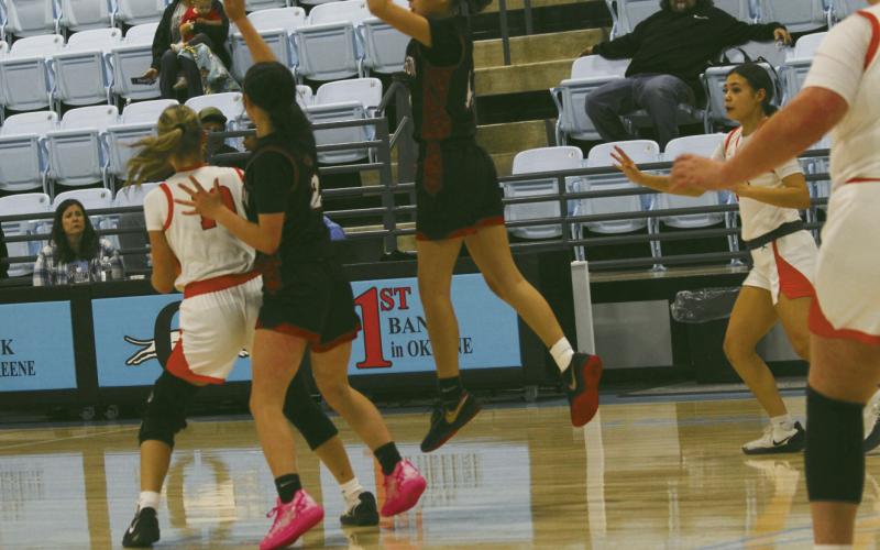 Girls Play Tough at Okeene Tourney
