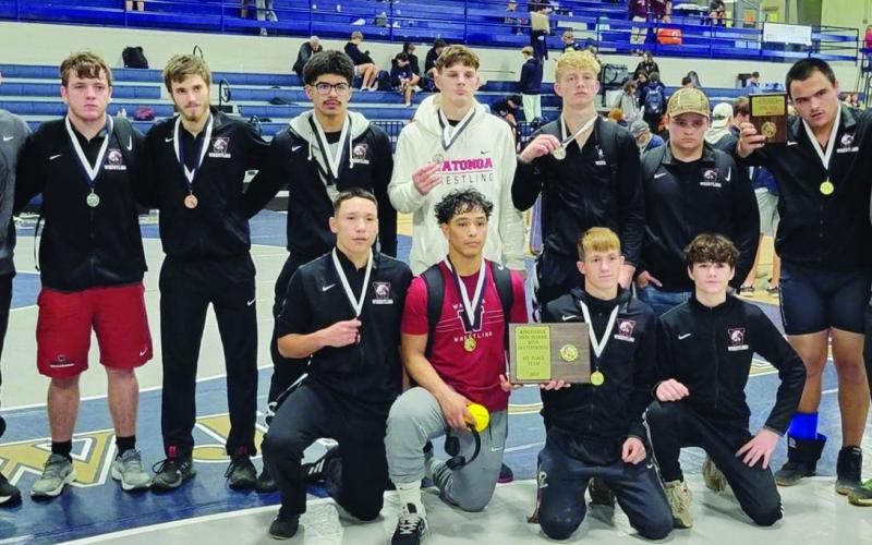 In the newly revamped Kingfisher High School Invitational, the Watonga Eagles wrestlers walked away with 196.5 points and multiple medals to be named the winners of the competition. Watonga next hits the mats January 5-6 at Cushing in the Cushing High School tournament.