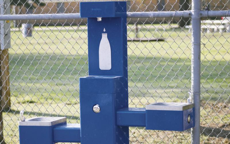 ABOVE: One of the add-ons at the revamped sports courts and play area is this new, state of the art bottle filler placed for use by residents and sports players alike.