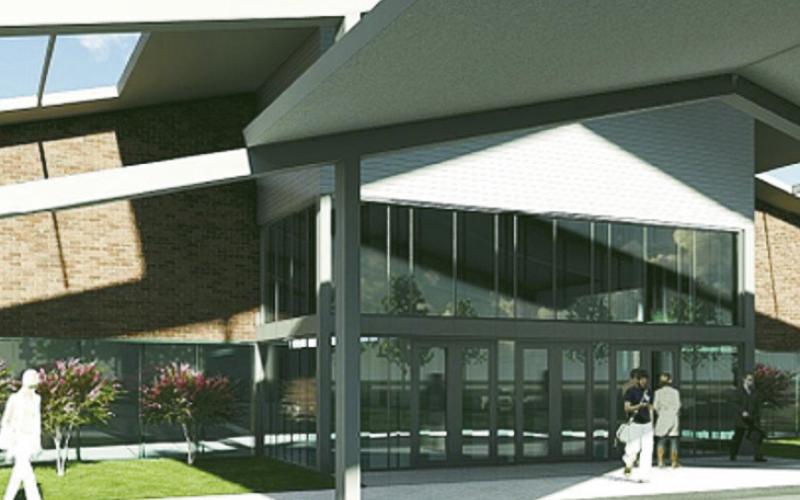 Architect’s rendering of the proposed Calumet Performing Arts Center. The building will seat between 650- 780, depending on the event.