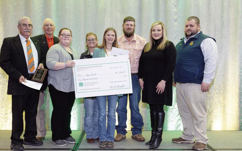 Jayce Schultz of the Okeene 4-H placed secondin her division in the Oklahoma Junior Wheat Show