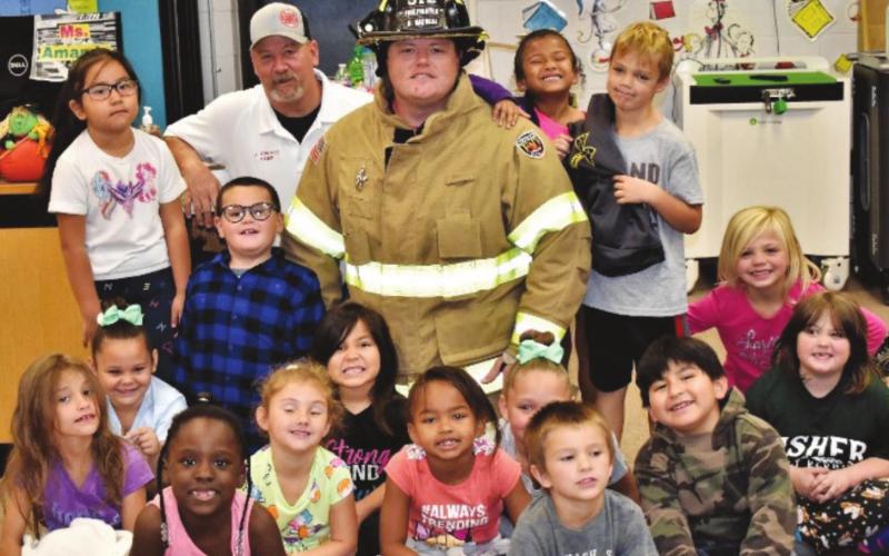 Firefighters Visit Geary Elementary Classes