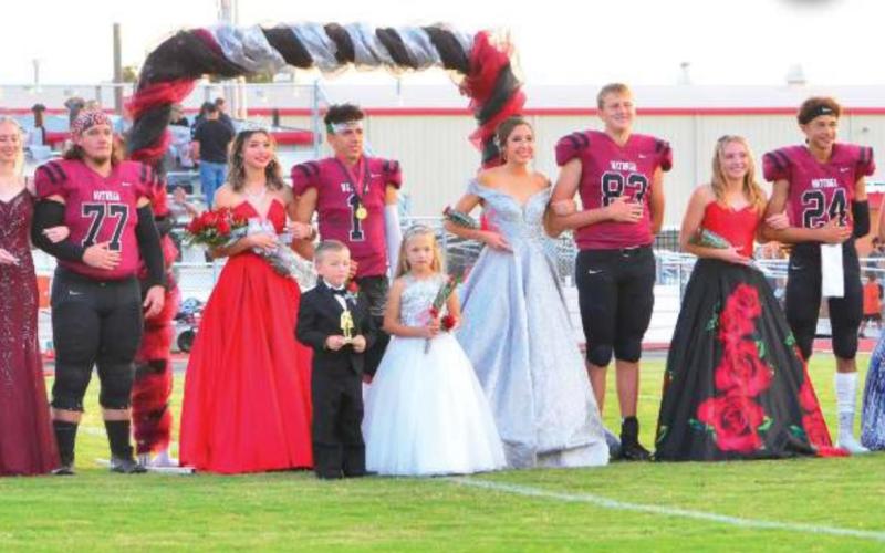 Pictured above is Watonga’s 2020 Homecoming (L-R) court Liza Bruner-9th, Dakota Morris- 9th, Caitin Parker - 12th, Kerby Easter- 12th, Jaryn Lehman- queen, Aaron Perez- king, Riley Coleman- 12th, Tucker Estep- 12th, Adalyn Hightower- 11th, Deondre Dunn- 11th, Carson Reyburn- 9th, Chris Sanders, Creed Parham- K, Hadyn Kennedy-K Tava Batt Watonga Republican