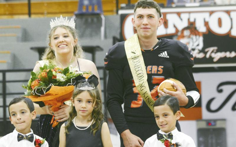 Because of the wet weather on the field, the Canton Homecoming Court was crowned in the gym.