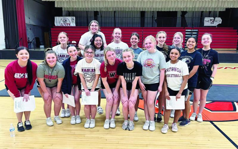 Watonga High School has named its cheer squad for the football and basketball seasons of 2023-- 24. These talented and enthusiastic young women will be on the sidelines or courtside to encourage the Eagles and Lady Eagles as they seek another successful sports season. The Geary squad will be announced in early May.